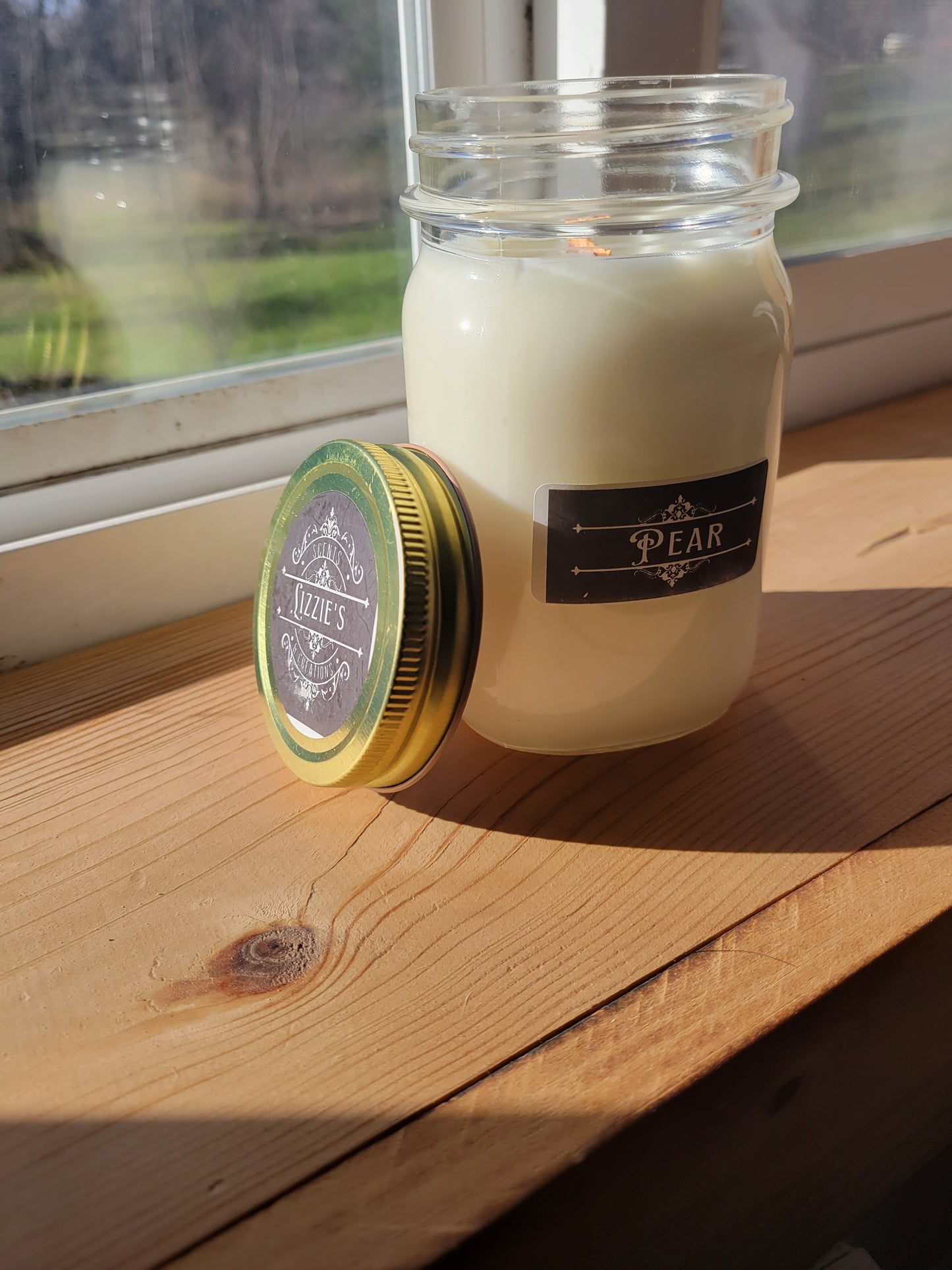 Pear Scented candle in glass jar
